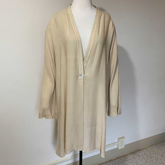 Vintage Sara Sturgeon Jacket & Skirt - Cream Silk - Size Medium - Picture 3 of 16